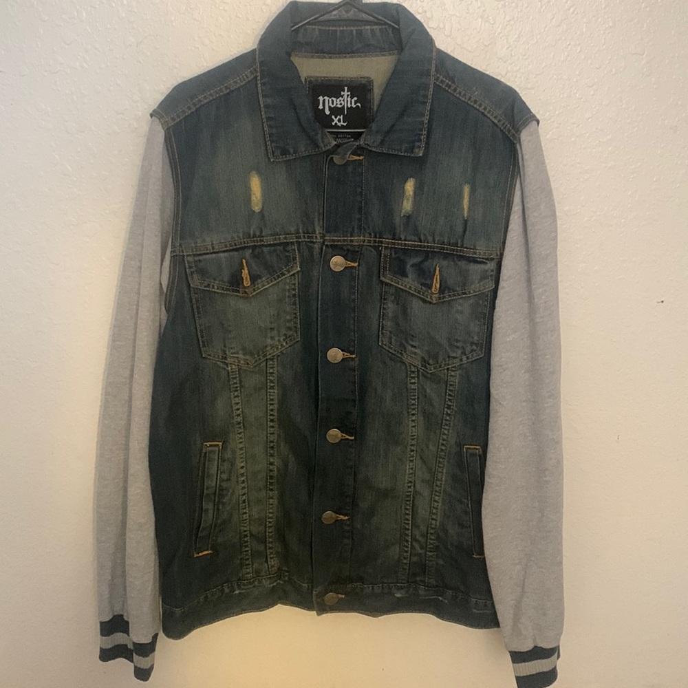 Mens Jean Sweatshirt Jacket